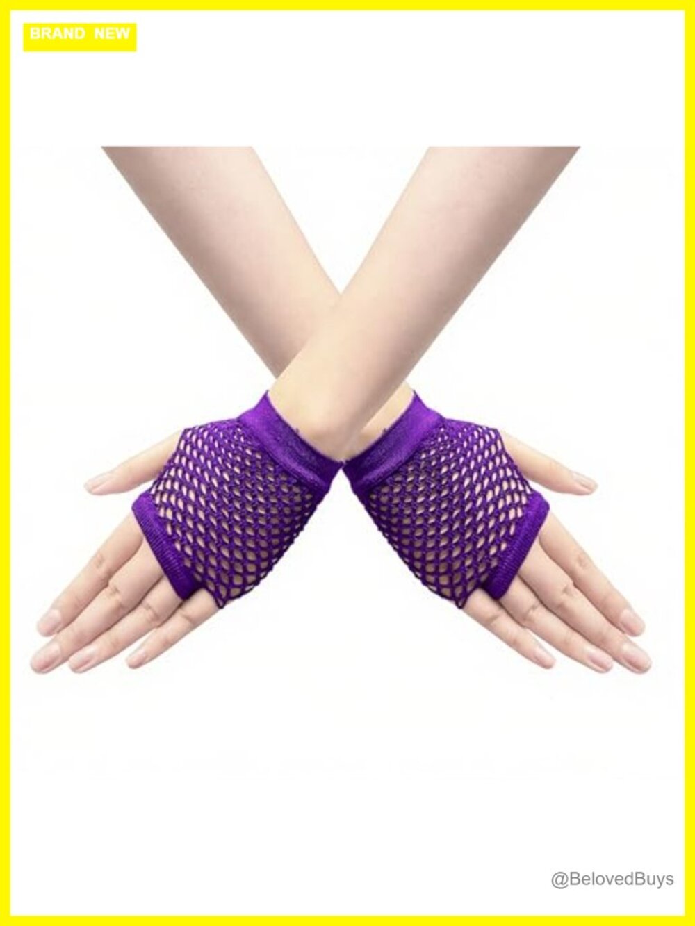 Fingerless Fishnet Gloves Women Mesh Arm Sleeves 80s